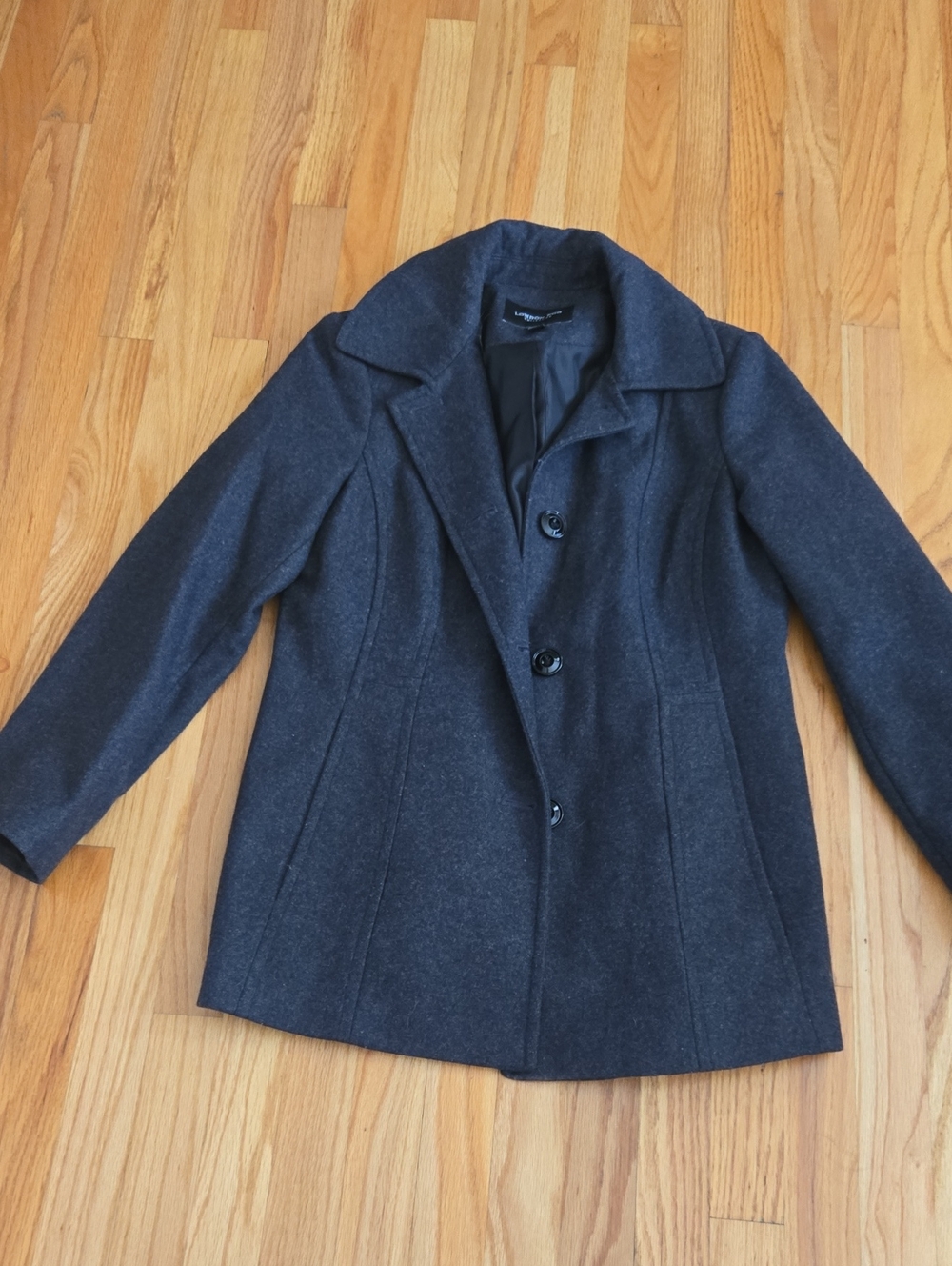 London Fog Women's Dark Gray Wool-Blend Medium Coat